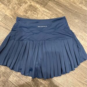 Navy Pleated Skirt